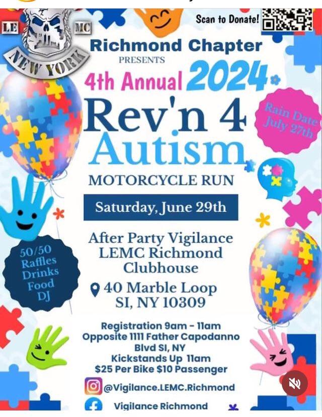 4th Annual 2024 Rev'n 4 Autism Motorcycle Run