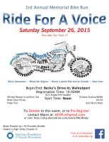 3nd Annual Memorial Bike Ride 2015 - Ride for a Voice