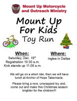 Mount Up For Kids Toy Run