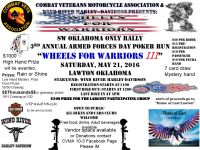 3rd Annual Wheels for Warriors Poker Run/Rally