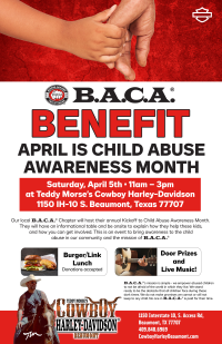 B.A.C.A. KickOffs  Child Abuse Awareness Month