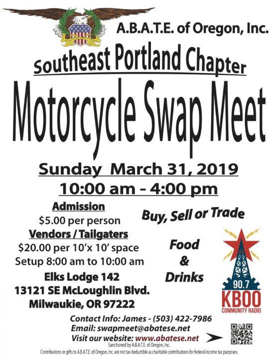 A.B.A.T.E. of Oregon Motorcycle Swap Meet CycleFish