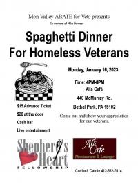 Mon Valley ABATE Spaghetti Dinner for Homeless Vets