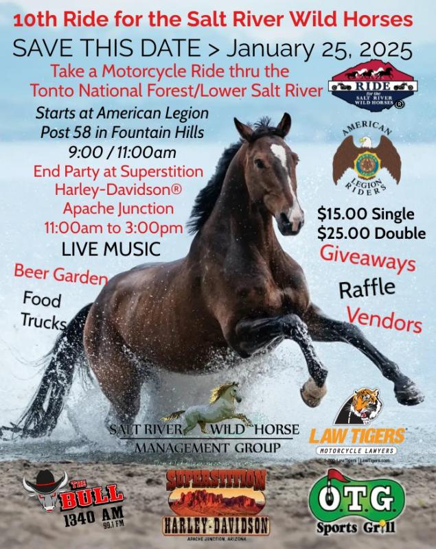 10th Annual Ride For The Salt River Wild Horses - Cyclefish