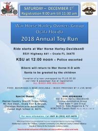 War Horse Harley Owners Group annual Toy Run