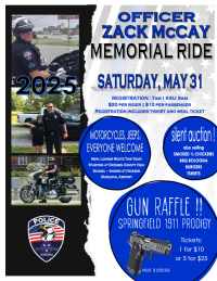 Officer Zack McCay Memorial Ride and Gun Raffle