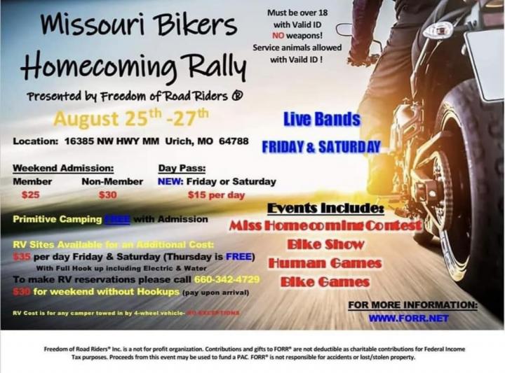 Missouri Bikers sponsored by Freedom of Road Riders CycleFish