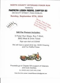 American Legion Riders Chapter 50 annual Poker Run