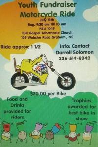 Christian youth motorcycle ride fundraiser