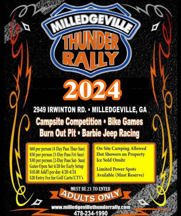 Milledgeville Thunder Rally - Summer 2024 - CycleFish