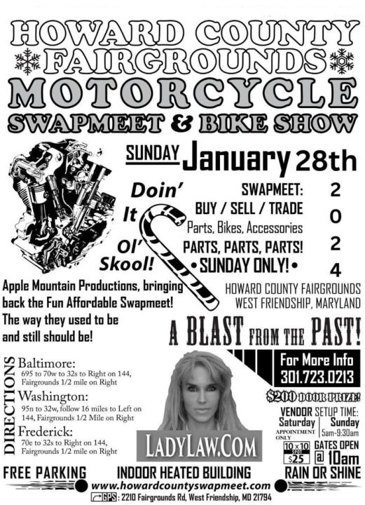 Howard County Motorcycle Swap Meet & Bike Show Winter 2024 CycleFish